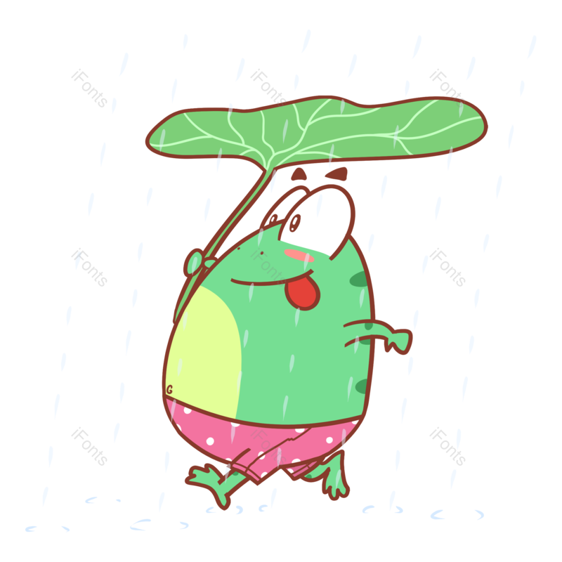 卡通图片,青蛙元素,卡通青蛙PNG,雨水免抠素材